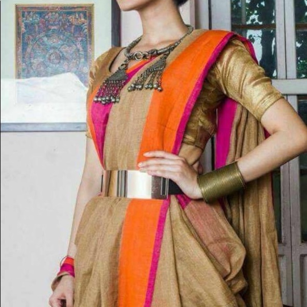 Pure 100% soft Linen saree/6yards material!